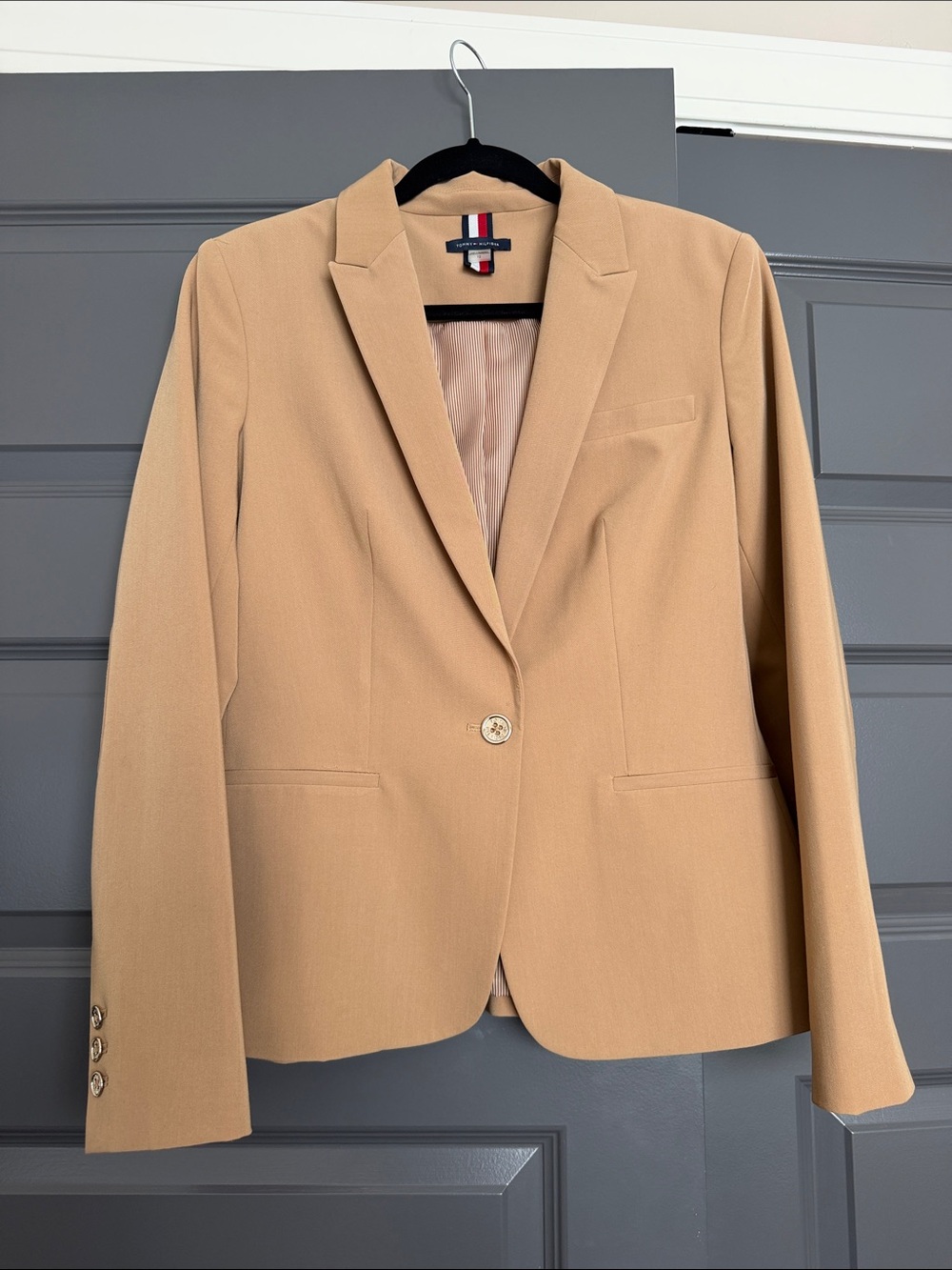 Tommy Hilfiger Camel Single-Button Women's Blazer